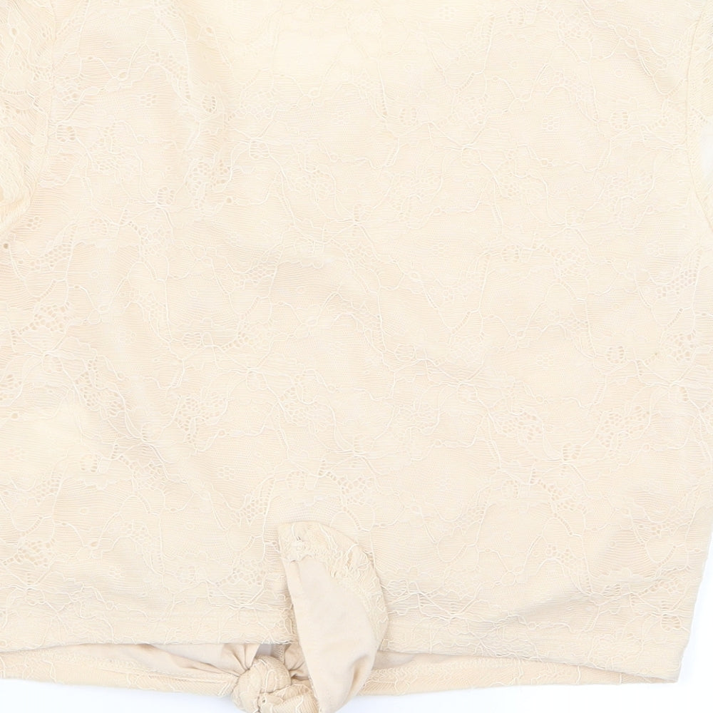 Preworn Womens Beige   Basic Blouse Size 10
