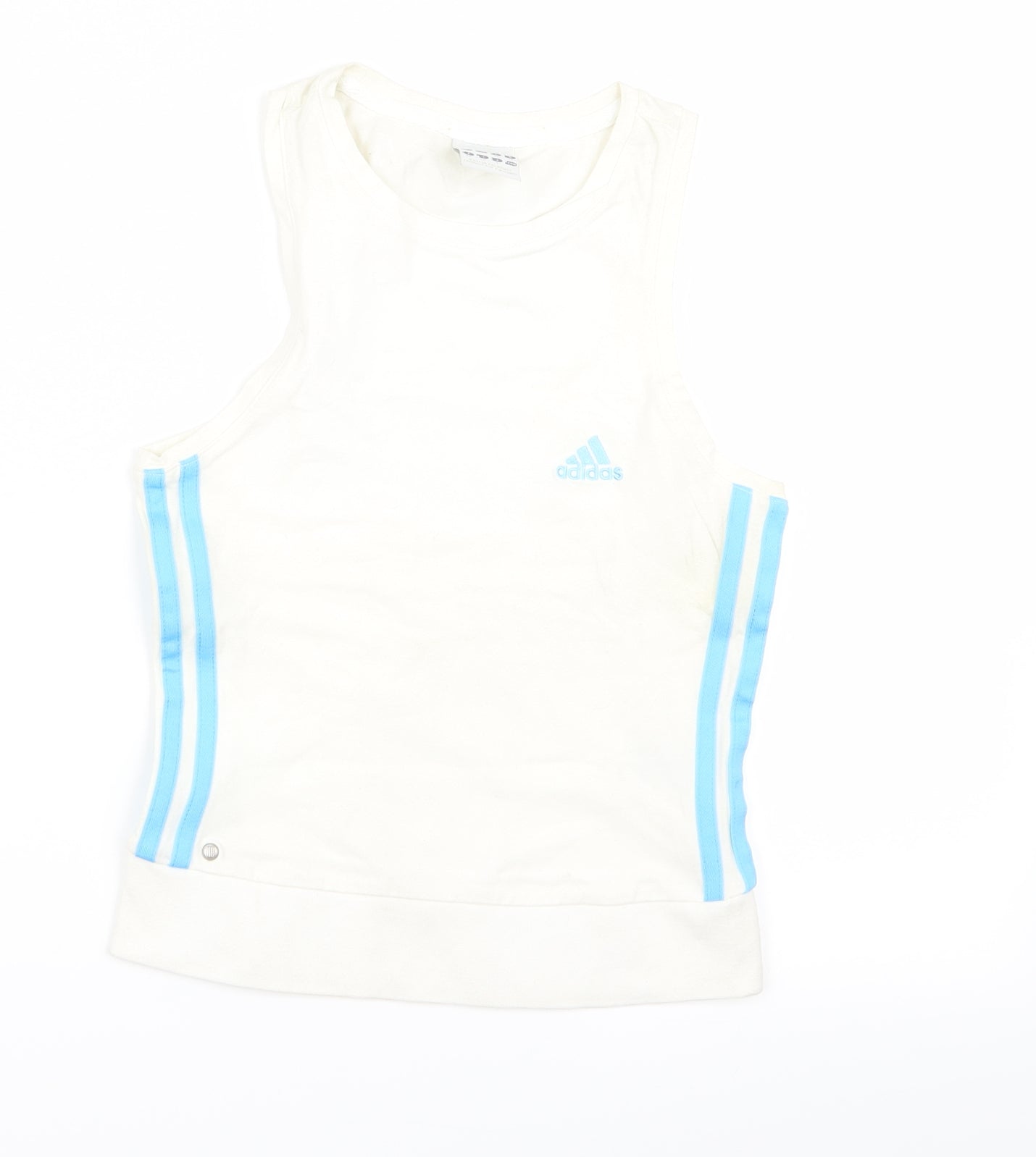 adidas Womens White Striped  Basic Tank Size 18