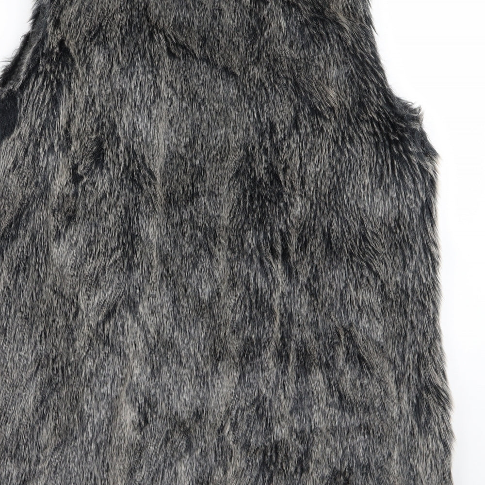 papayra Womens Black   Gilet Coat Size 14  - fur