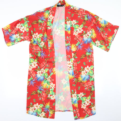 F&F Womens Red Floral  Basic Blouse Size 12