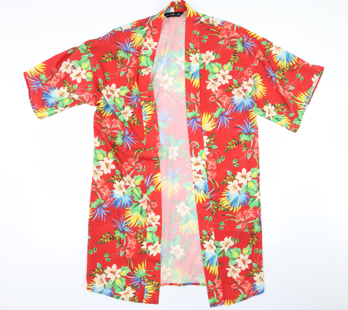 F&F Womens Red Floral  Basic Blouse Size 12