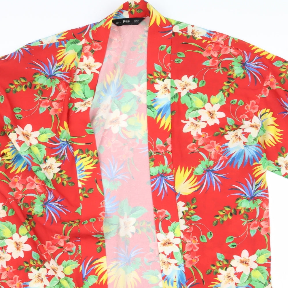 F&F Womens Red Floral  Basic Blouse Size 12