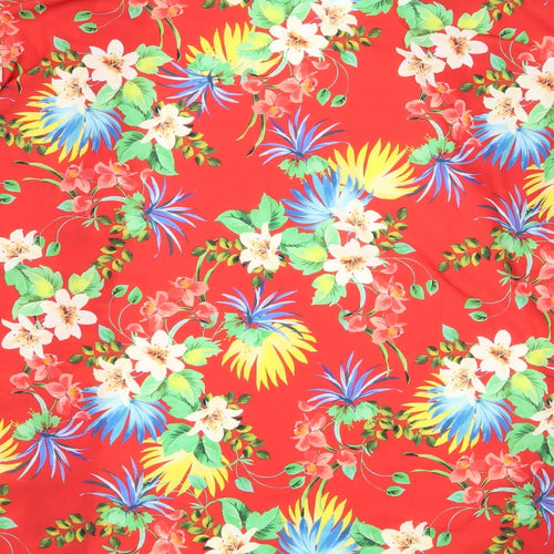 F&F Womens Red Floral  Basic Blouse Size 12