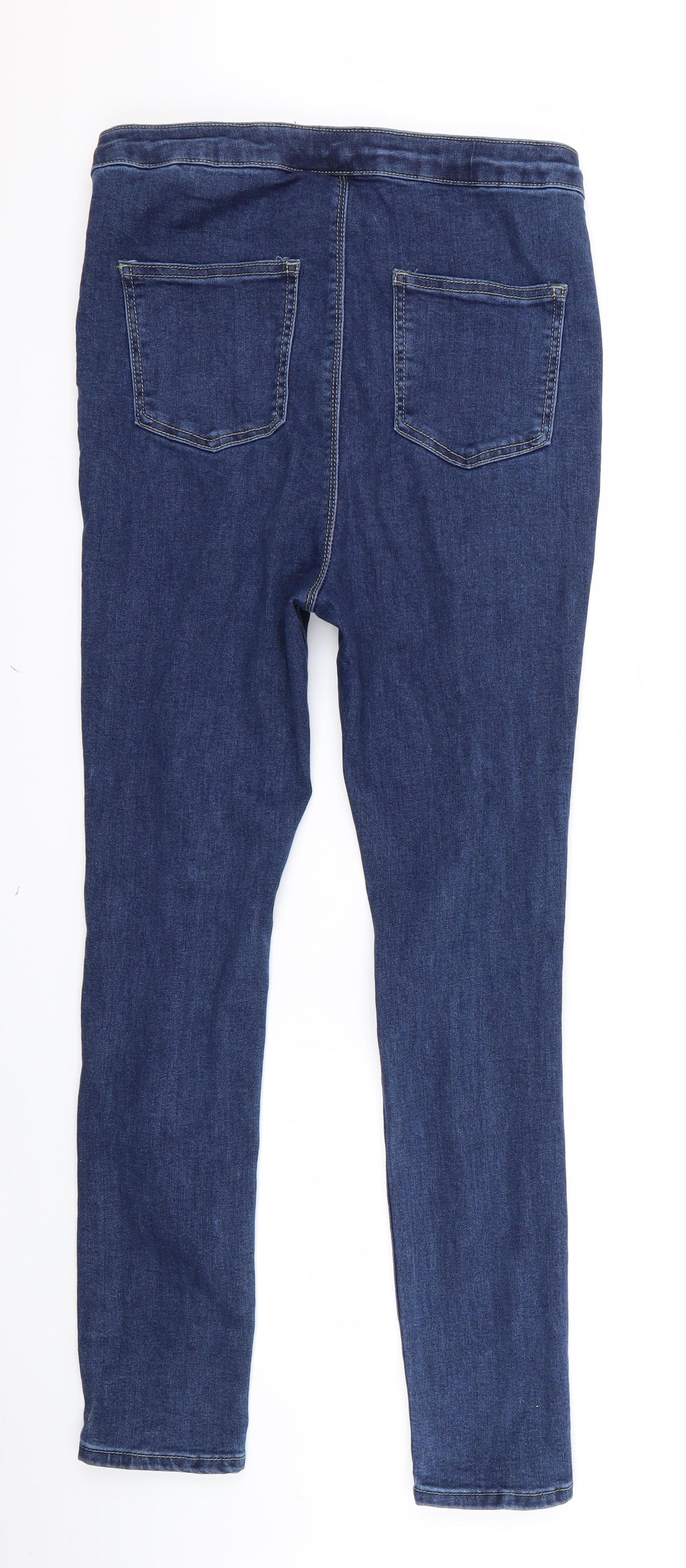PRETTYLITTLETHING Womens Blue   Skinny Jeans Size 14 L25 in