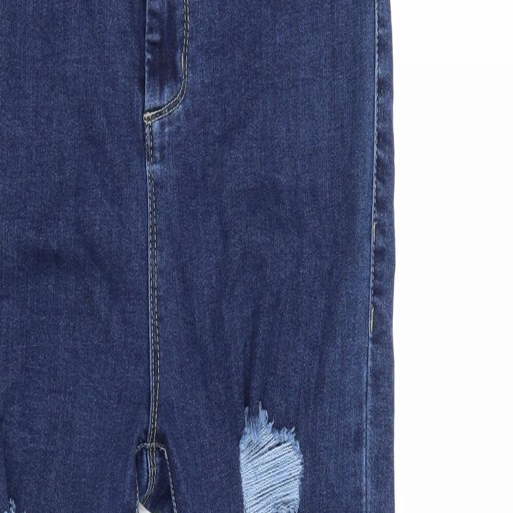 PRETTYLITTLETHING Womens Blue   Skinny Jeans Size 14 L25 in