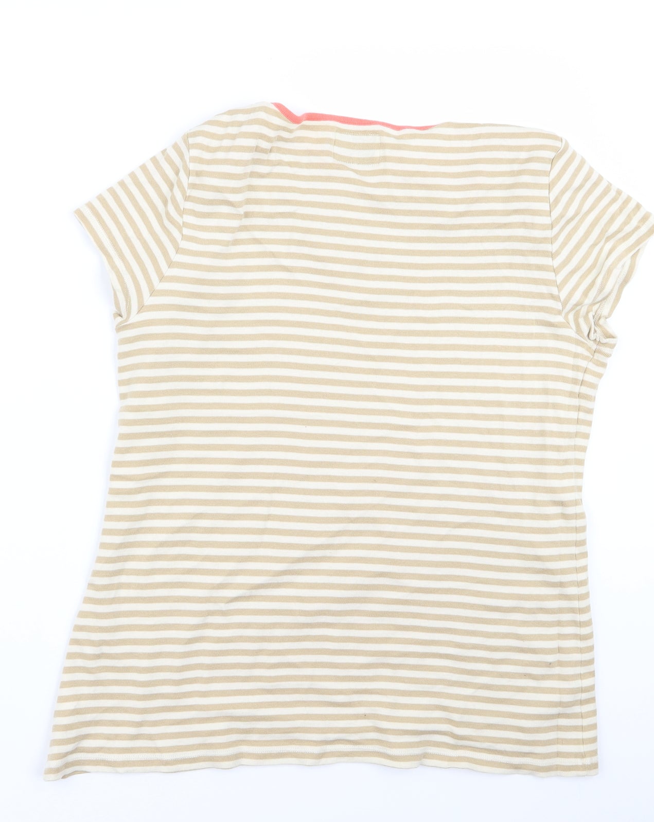 NEXT Womens Beige Striped  Basic T-Shirt Size 18