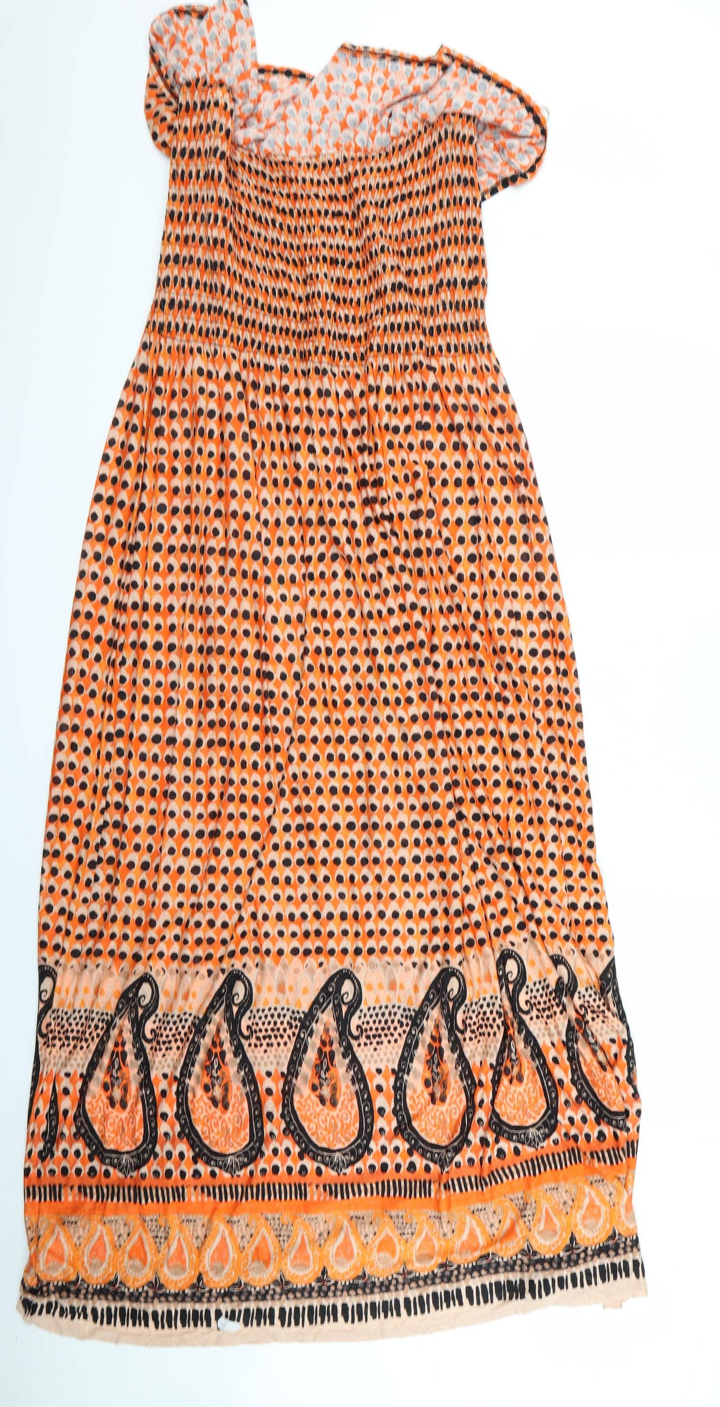 Primark Womens Orange Paisley  Fit & Flare  Size 18