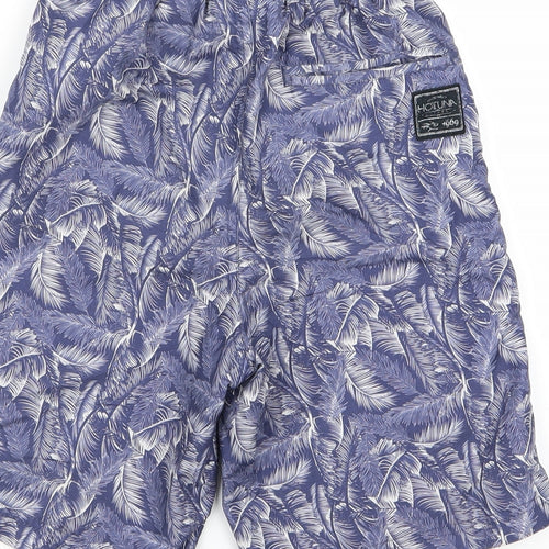 preoworn Boys Blue Floral Ramie Bermuda Shorts Size 7 Years