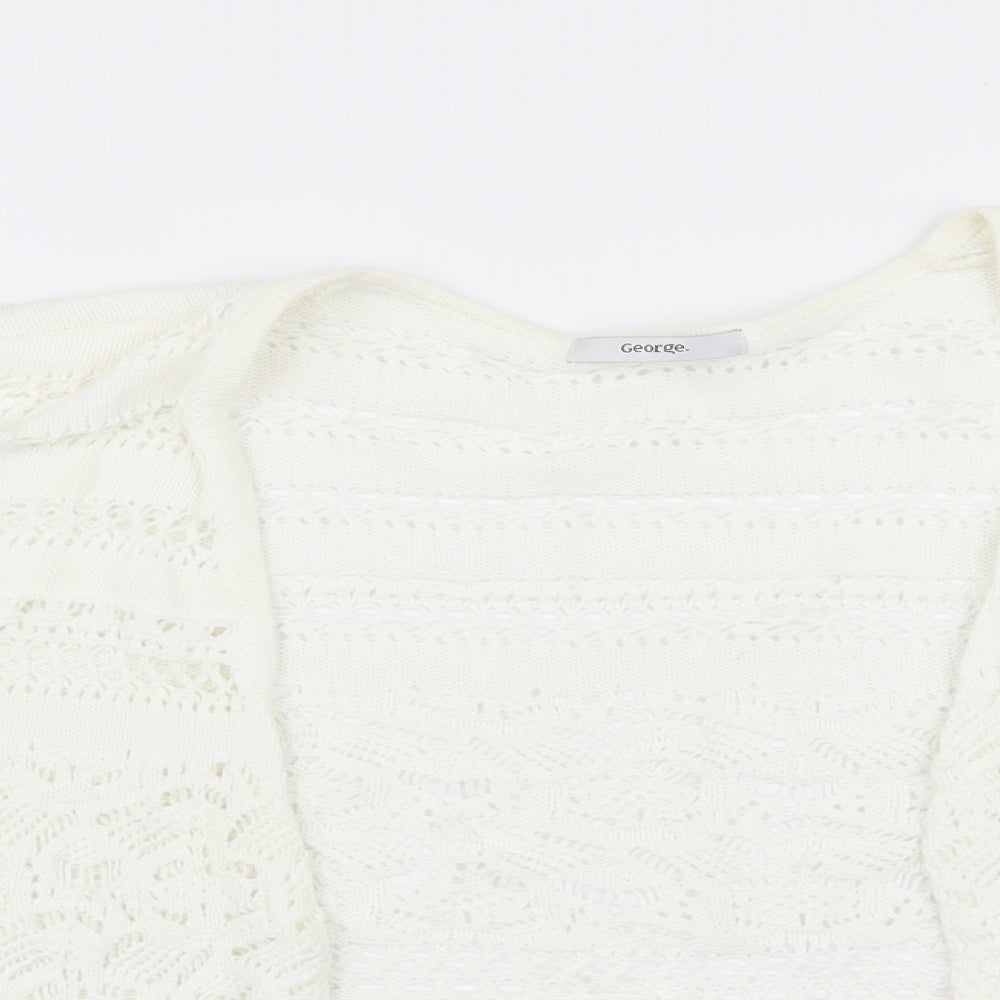 George Womens White   Cardigan Jumper Size 24