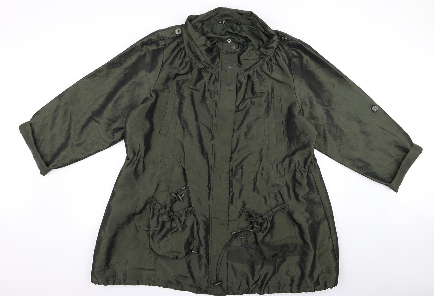 Joanne Kitten Womens Green   Rain Coat Coat Size 16