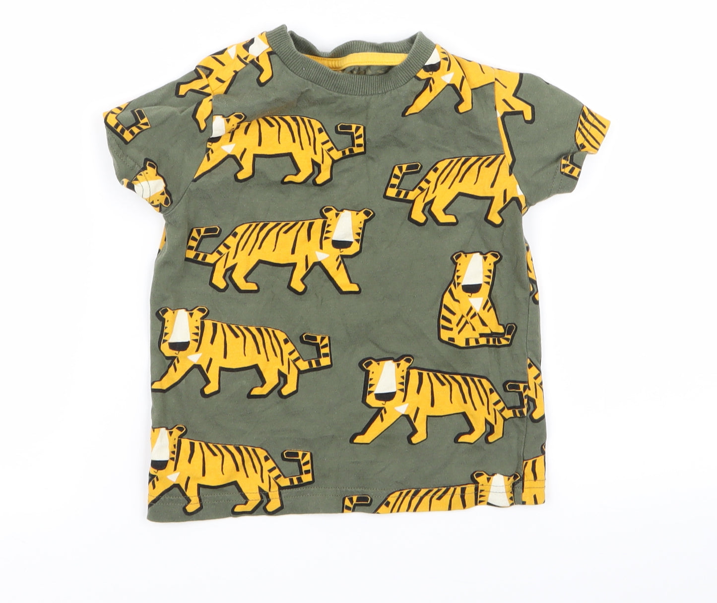 F&F Boys Green Animal Print  Basic T-Shirt Size 2 Years  - v