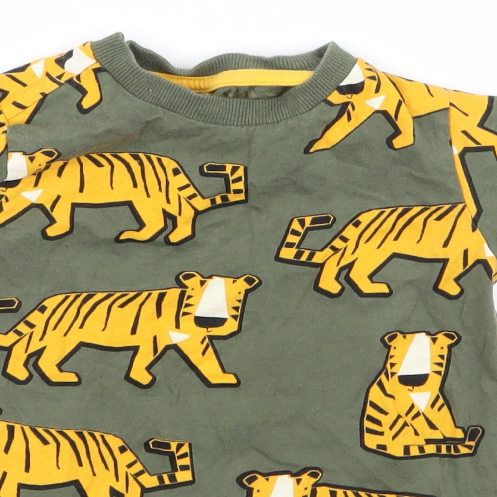 F&F Boys Green Animal Print  Basic T-Shirt Size 2 Years  - v