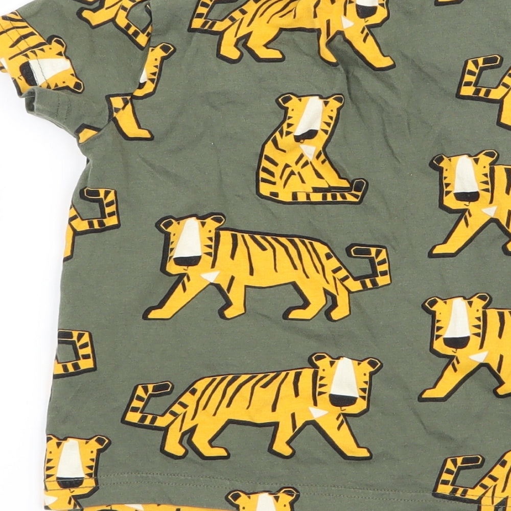 F&F Boys Green Animal Print  Basic T-Shirt Size 2 Years  - v