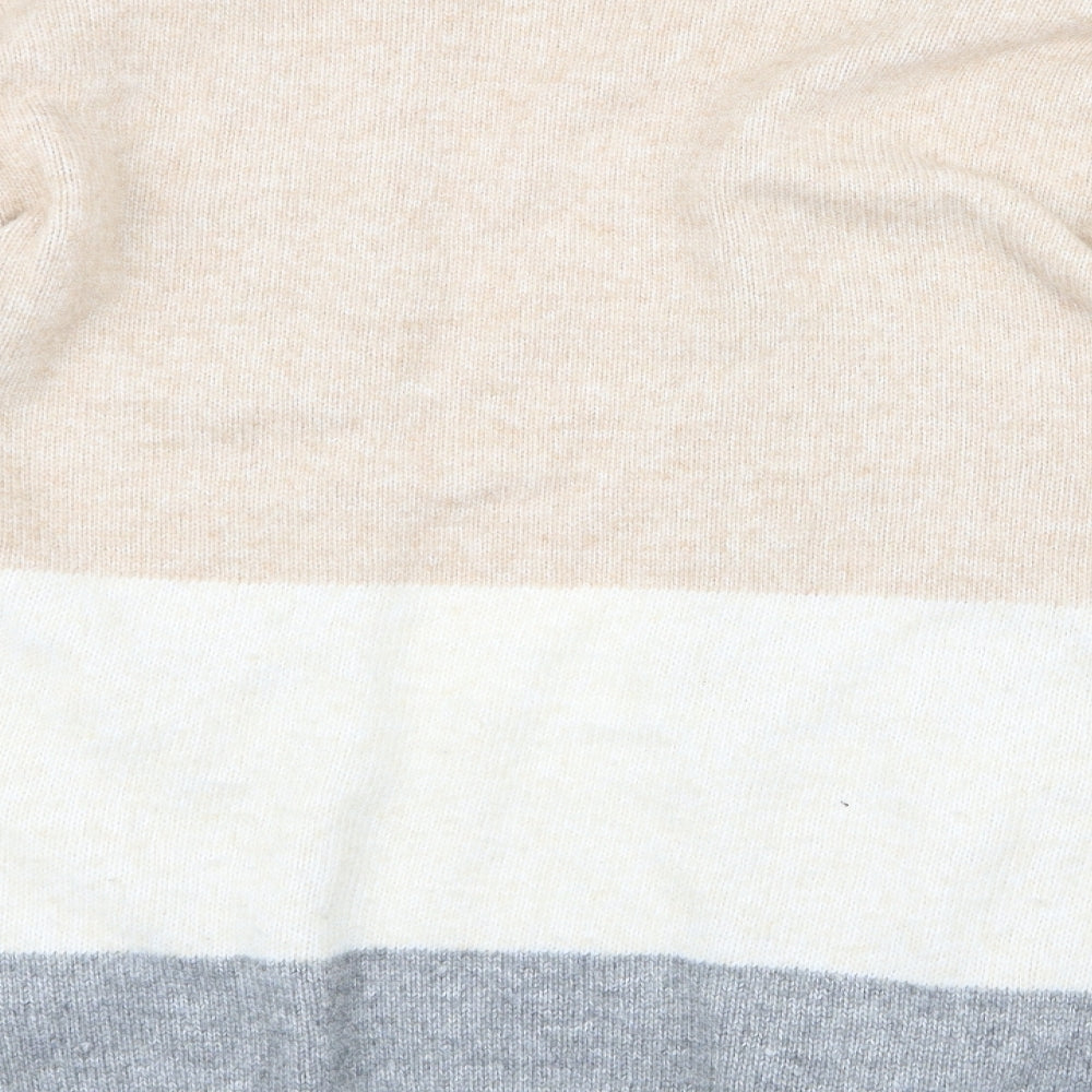F&F Womens Beige Striped  Cardigan Jumper Size L