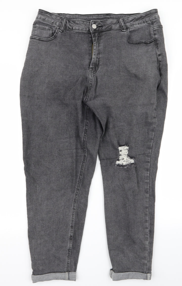 SHE IN Womens Grey Bootcut Jeans Size XL L20 in