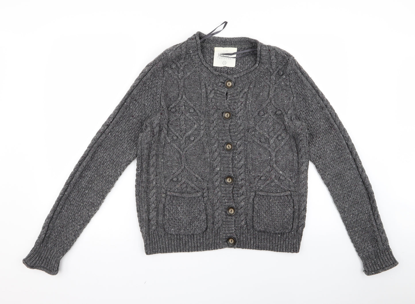 Papaya Womens Grey   Cardigan Jumper Size 12