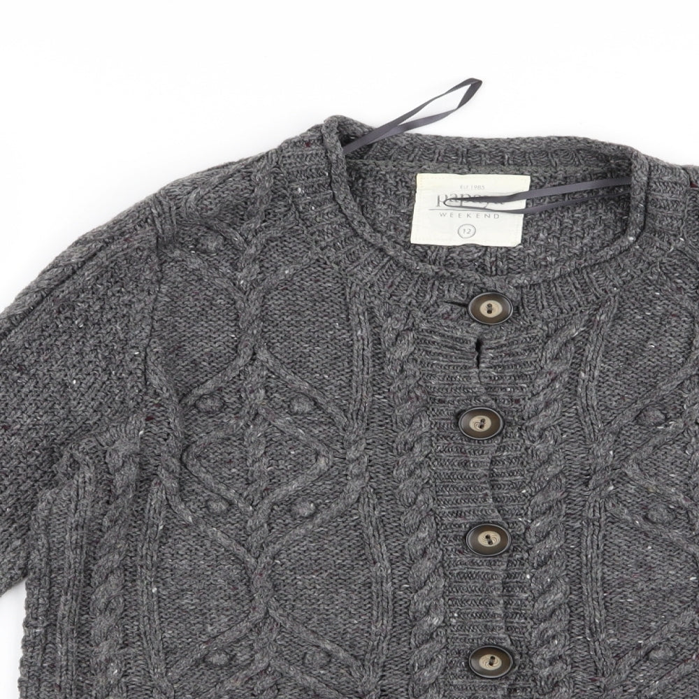Papaya Womens Grey   Cardigan Jumper Size 12