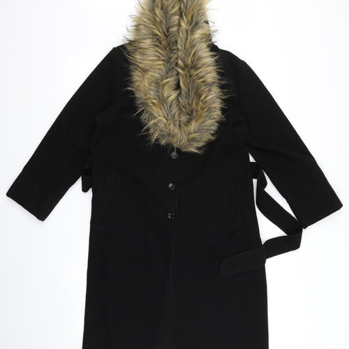 Preworn Womens Black   Overcoat Coat Size 10