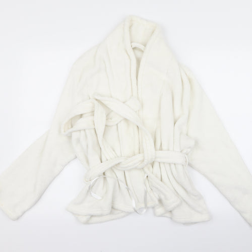 Preworn Womens White  Rayon Babydoll Robe Size L
