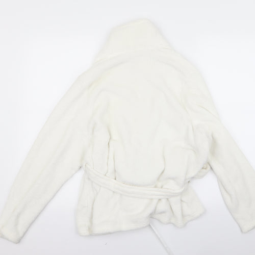 Preworn Womens White  Rayon Babydoll Robe Size L