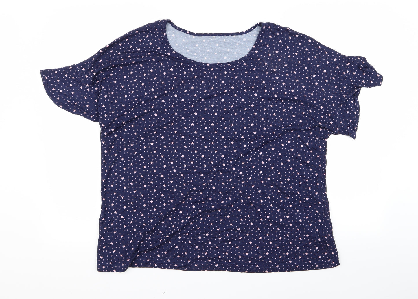 Preworn Womens Blue Polka Dot  Basic Blouse Size 12  - 20