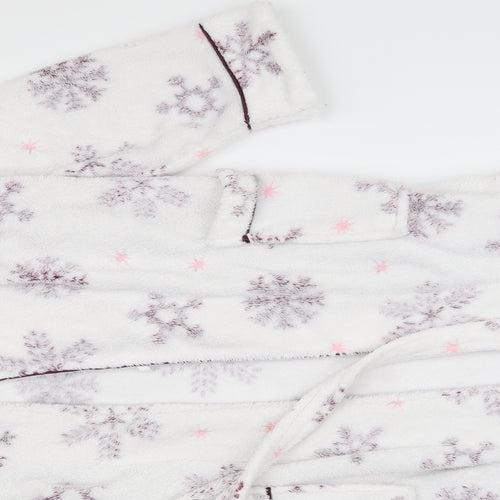 Preworn Womens White Floral  Kaftan Robe Size L