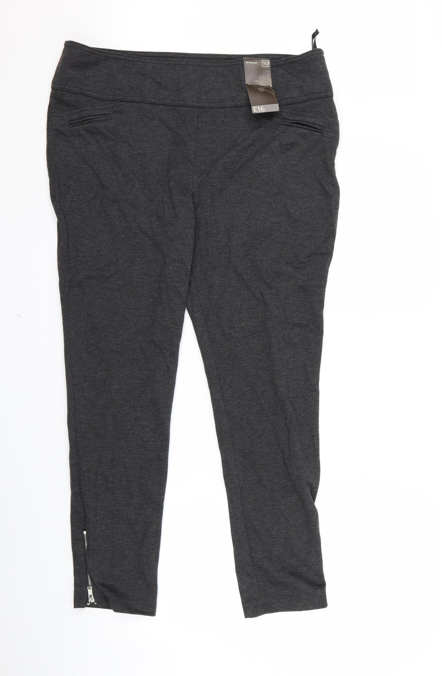 TU Womens Grey   Trousers  Size 16 L23 in