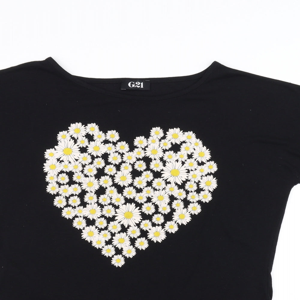 George Womens Black   Basic T-Shirt Size 16