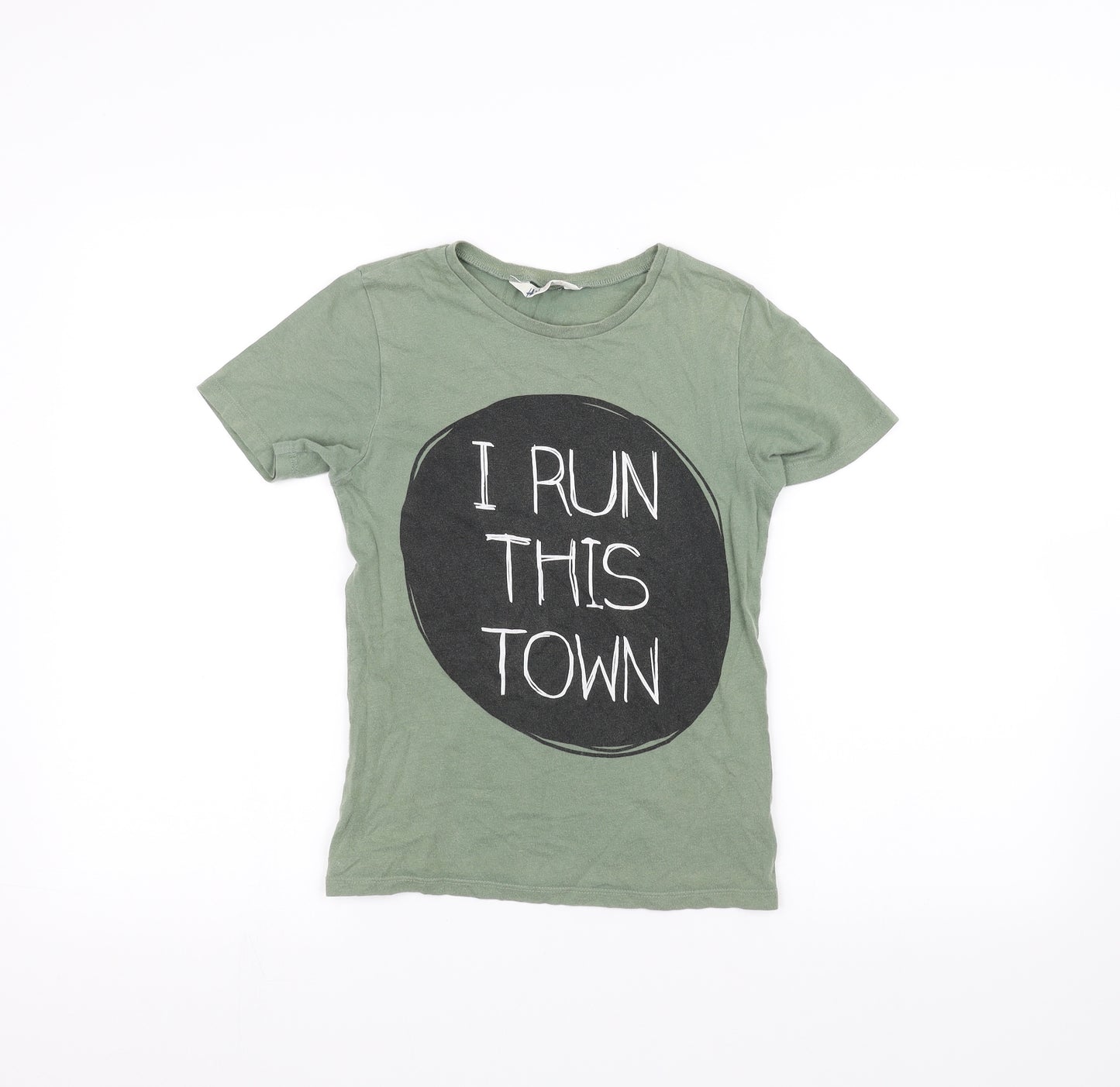 H&M Boys Green   Basic T-Shirt Size 9-10 Years