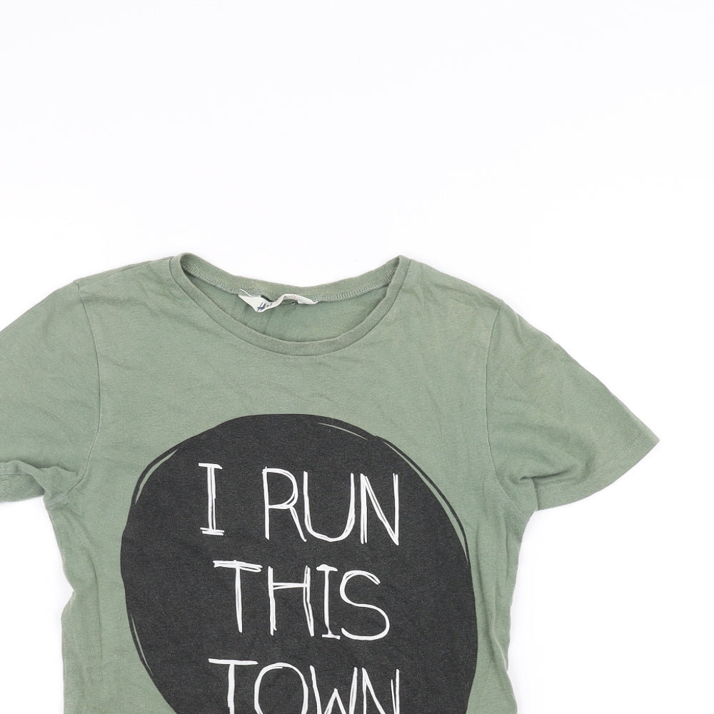 H&M Boys Green   Basic T-Shirt Size 9-10 Years