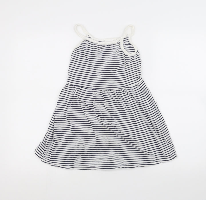 NEXT Girls White Striped  A-Line  Size 8 Years