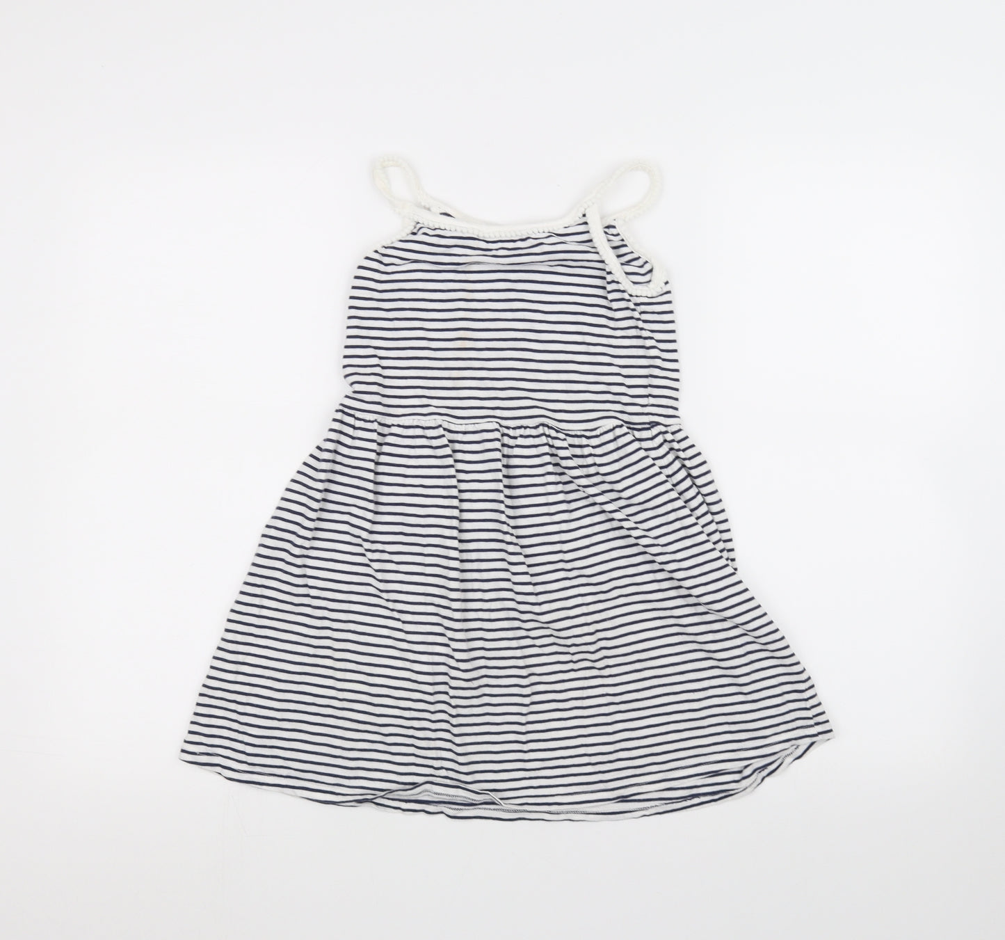 NEXT Girls White Striped  A-Line  Size 8 Years