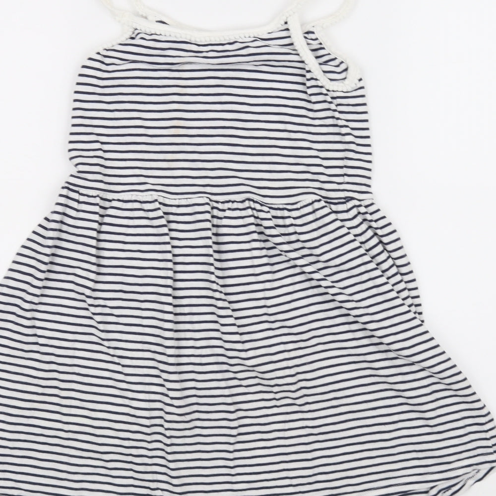 NEXT Girls White Striped  A-Line  Size 8 Years