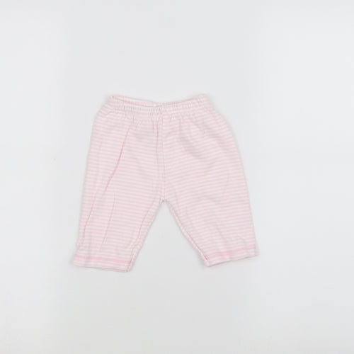Preworn Baby White Striped  Sweatpants Trousers Size 0-3 Months