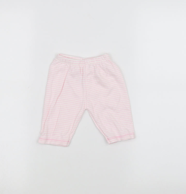 Preworn Baby White Striped Sweatpants Trousers Size 0-3 Months