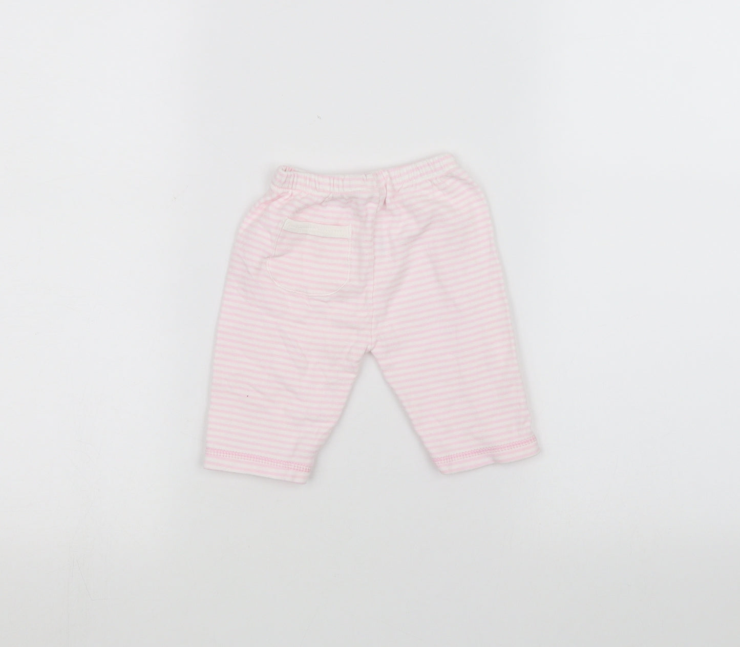 Preworn Baby White Striped  Sweatpants Trousers Size 0-3 Months