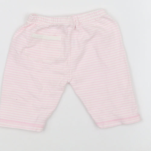 Preworn Baby White Striped  Sweatpants Trousers Size 0-3 Months