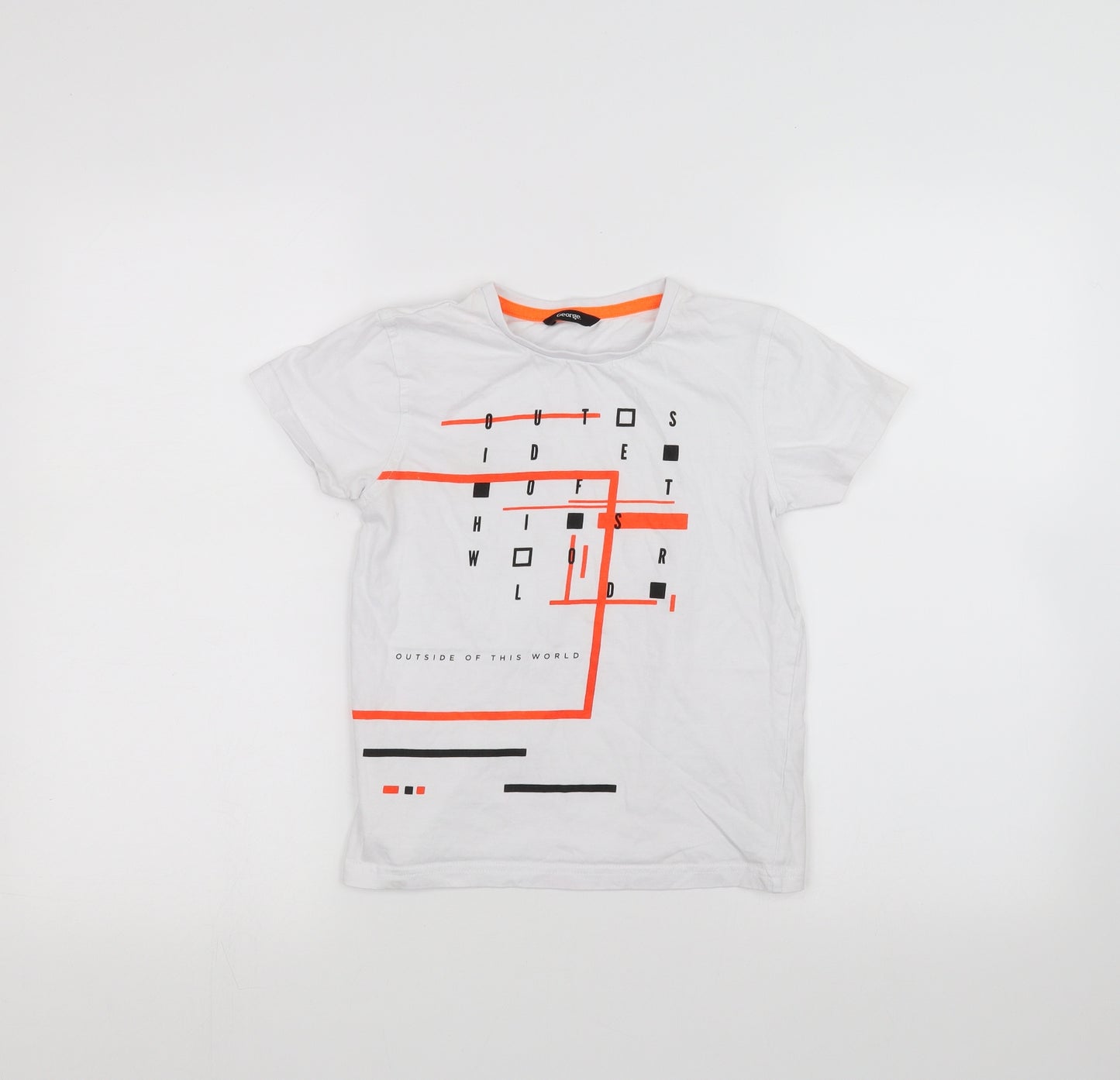 George Boys White   Basic T-Shirt Size 8-9 Years