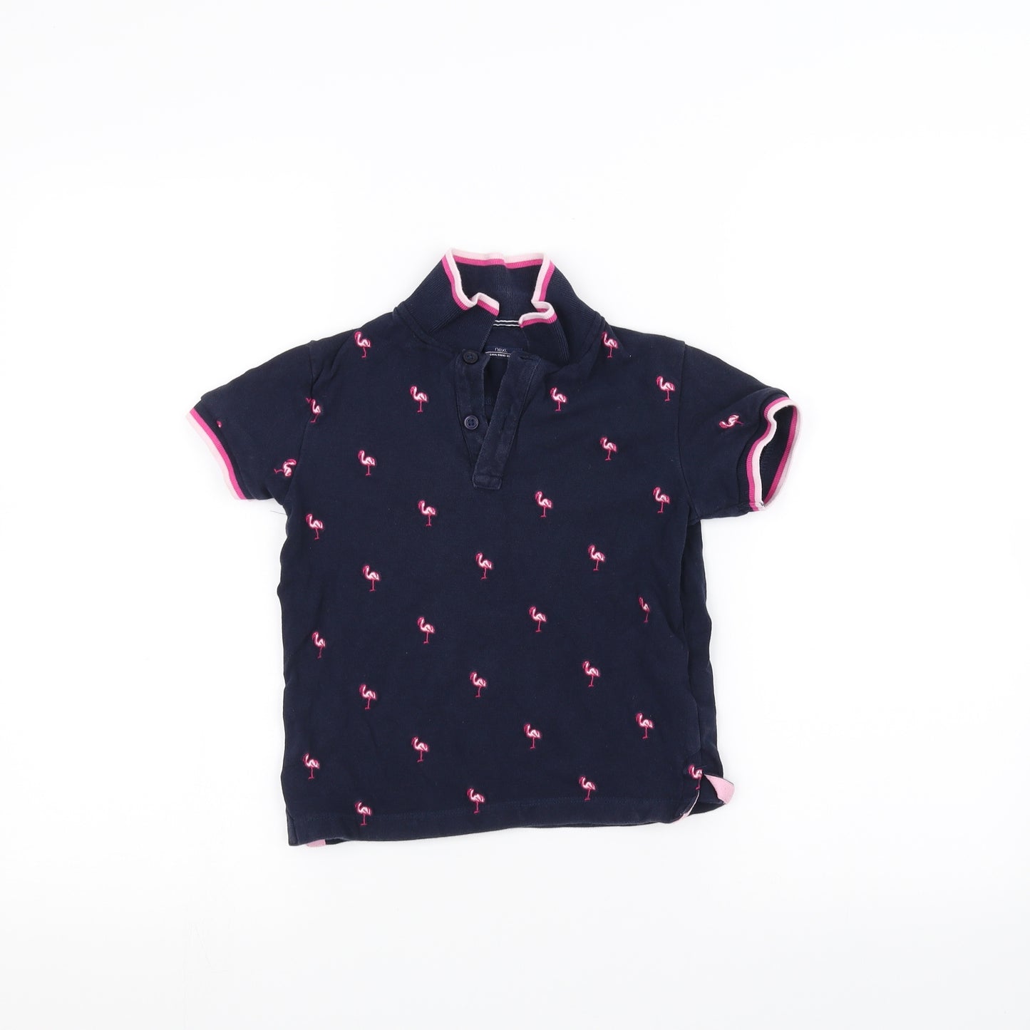 NEXT Girls Blue   Basic Polo Size 4-5 Years  - Flamingo