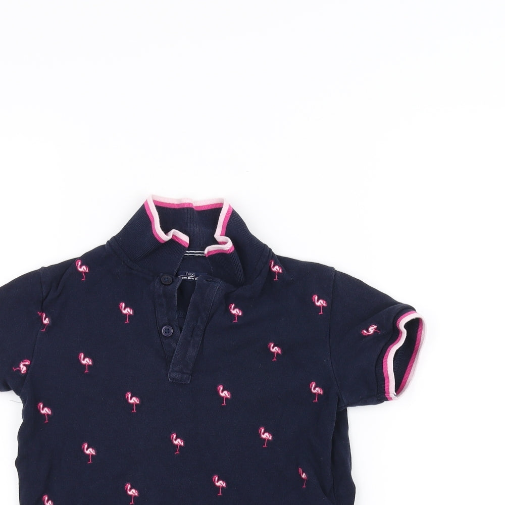 NEXT Girls Blue   Basic Polo Size 4-5 Years  - Flamingo