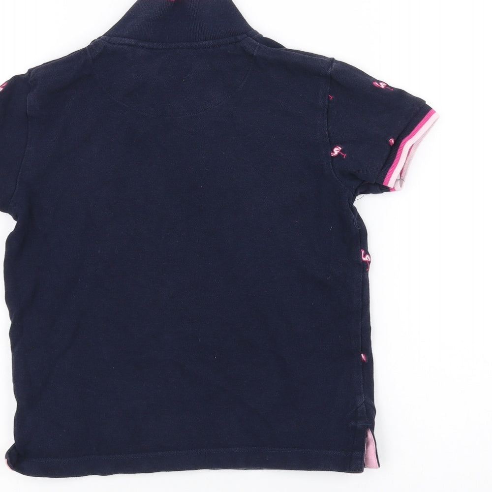 NEXT Girls Blue   Basic Polo Size 4-5 Years  - Flamingo