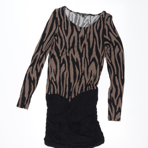 Marks and Spencer Womens Black Animal Print  Pencil Dress  Size 10