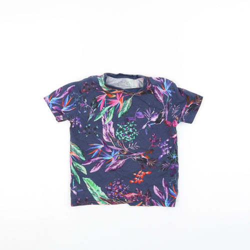 NEXT Girls Blue Floral  Basic T-Shirt Size 4 Years