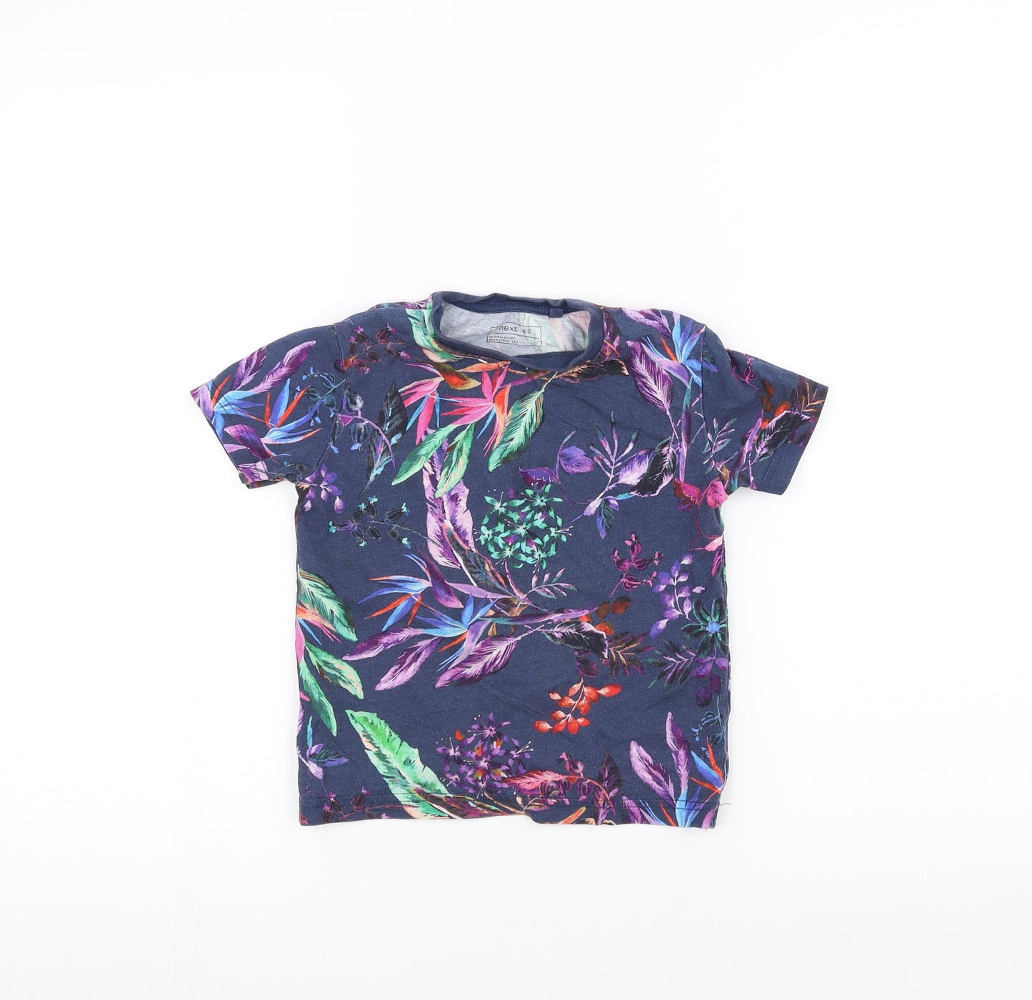 NEXT Girls Blue Floral  Basic T-Shirt Size 4 Years