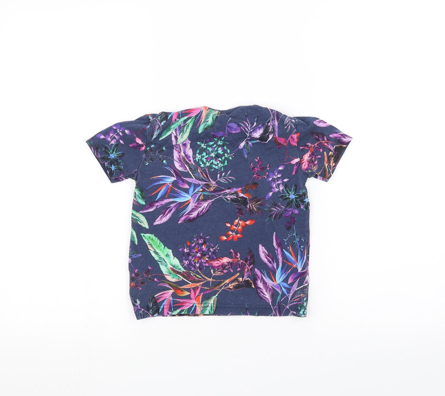 NEXT Girls Blue Floral  Basic T-Shirt Size 4 Years