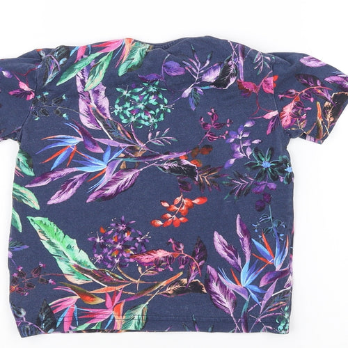 NEXT Girls Blue Floral  Basic T-Shirt Size 4 Years