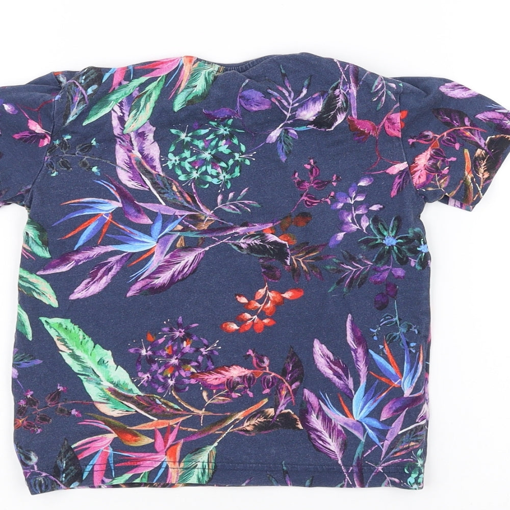 NEXT Girls Blue Floral  Basic T-Shirt Size 4 Years