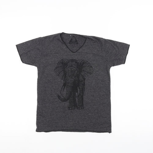 K-Kone Girls Black   Basic T-Shirt Size 8 Years  - elephant