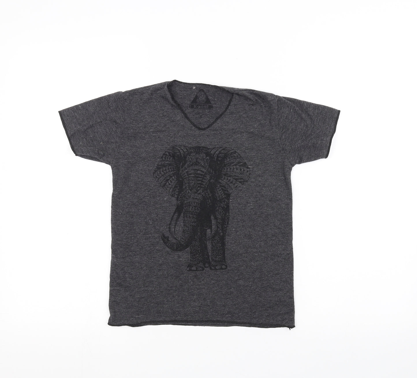 K-Kone Girls Black   Basic T-Shirt Size 8 Years  - elephant