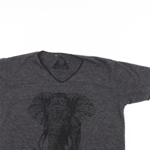 K-Kone Girls Black   Basic T-Shirt Size 8 Years  - elephant